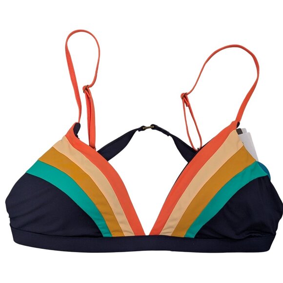 Rip Curl Day Break Bikini Top Size XL D Cup NWT Navy Multicolor Surf Swim Beach - Picture 3 of 8